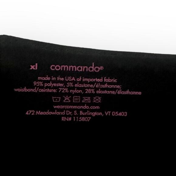 Commando Women's Faux Suede Leggings SDE101 Size XL Black Slimming High Rise - Picture 9 of 10